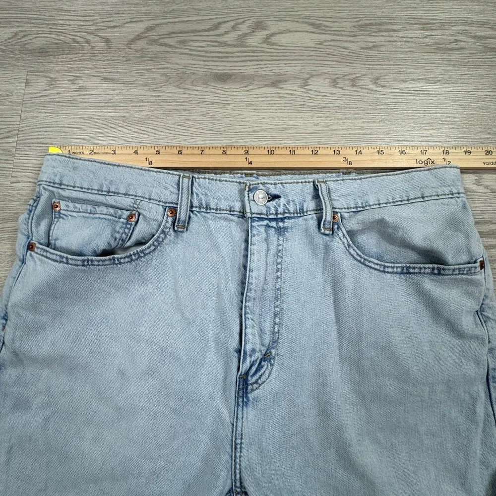 Levi's Mens Jeans 505 Regular Fit Light Wash Blue 38x32 Straight Leg Stretch‎